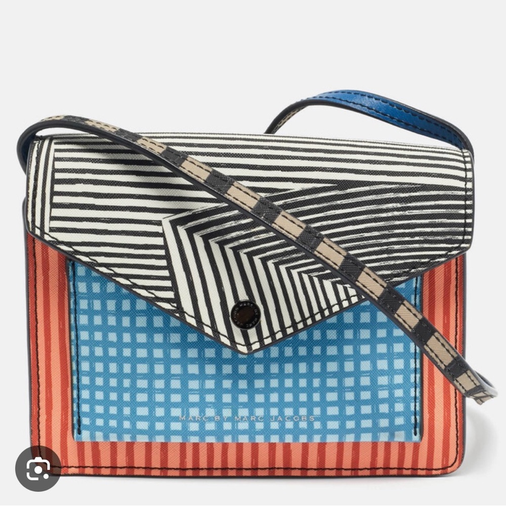 Marc by Marc Jacobs Metropoli Stripe Multicolor Coated Canvas Crossbody Bag